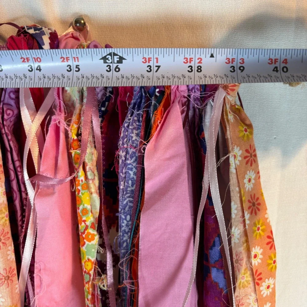 Boho Fabric Scrap Garland Pink Purple Nursery Party‎ Banner Wall Decor 40in